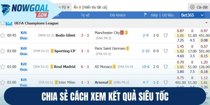 Chia sẻ cách xem kết quả siêu tốc