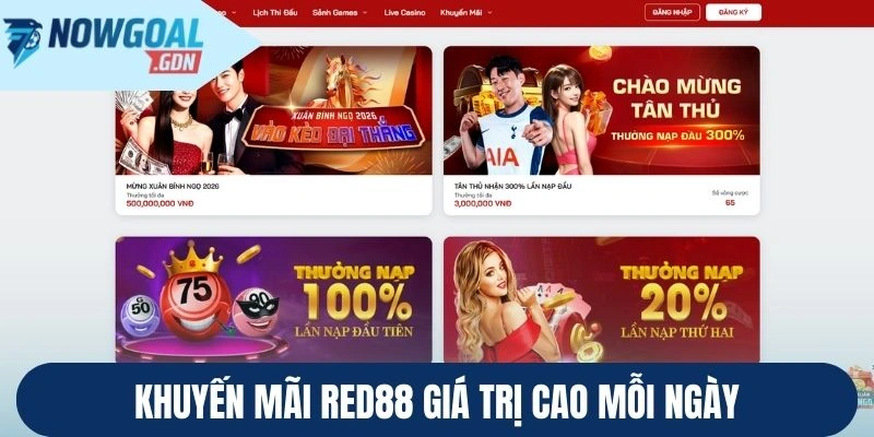 Khuyến mãi Red88 giá trị cao mỗi ngày