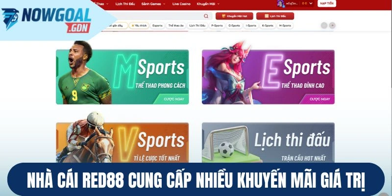 Nhà cái Red88 cung cấp nhiều khuyến mãi giá trị