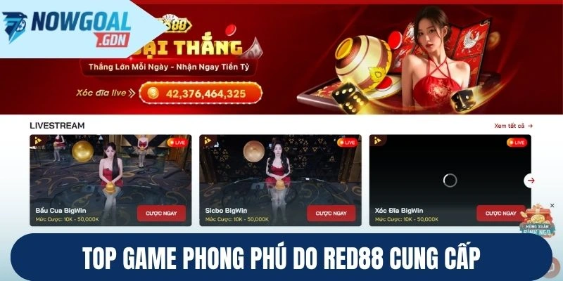 Top game phong phú do Red88 cung cấp