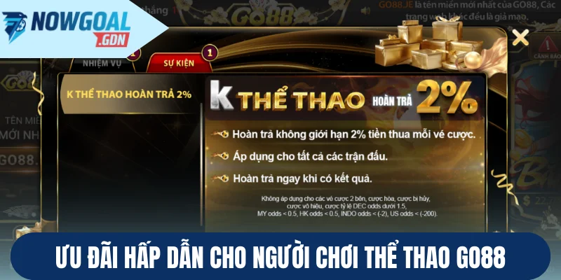 Ưu đãi hấp dẫn cho người chơi thể thao Go88